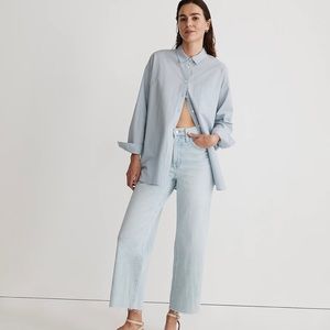 NWT Madewell The Perfect Wide Leg Crop Jean in Ward Wash size 29